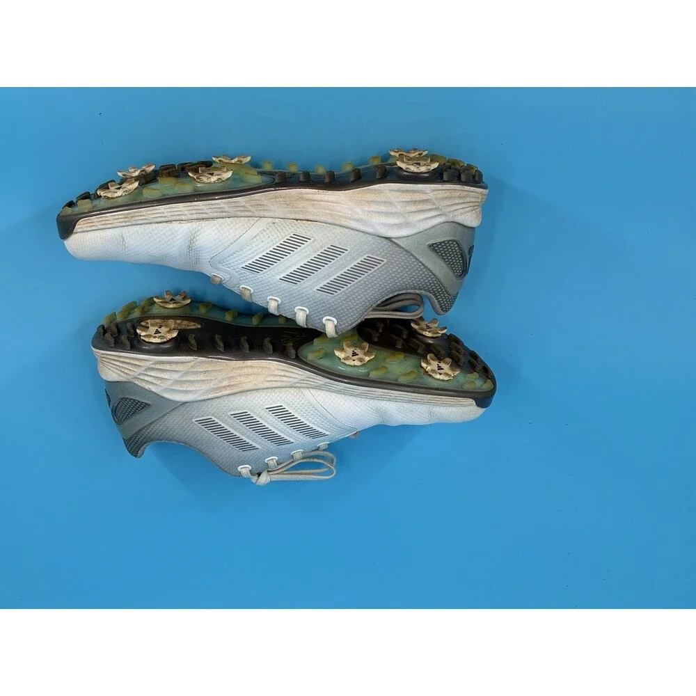 Adidas ZG21 Golf Shoes Men’s 8.5 White Silver Spiked Cleats FW5545